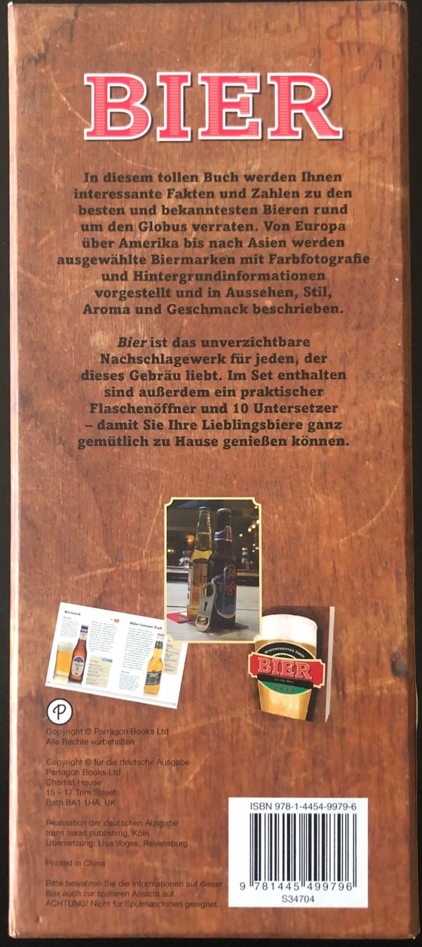 Libri: Geschenkset, Bier-Buch mit Flaschenöffner und Untersetzer – Usato da Hochfelden venduto da powerplay61 1