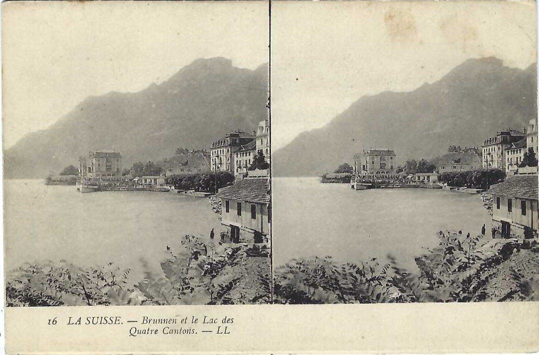 Cartoline postali: Brunnen, Stereokarte – Usato da Bürglen UR venduto da Tellbike