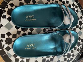 Sandali infradito donna AVC con strass, blu petrolio