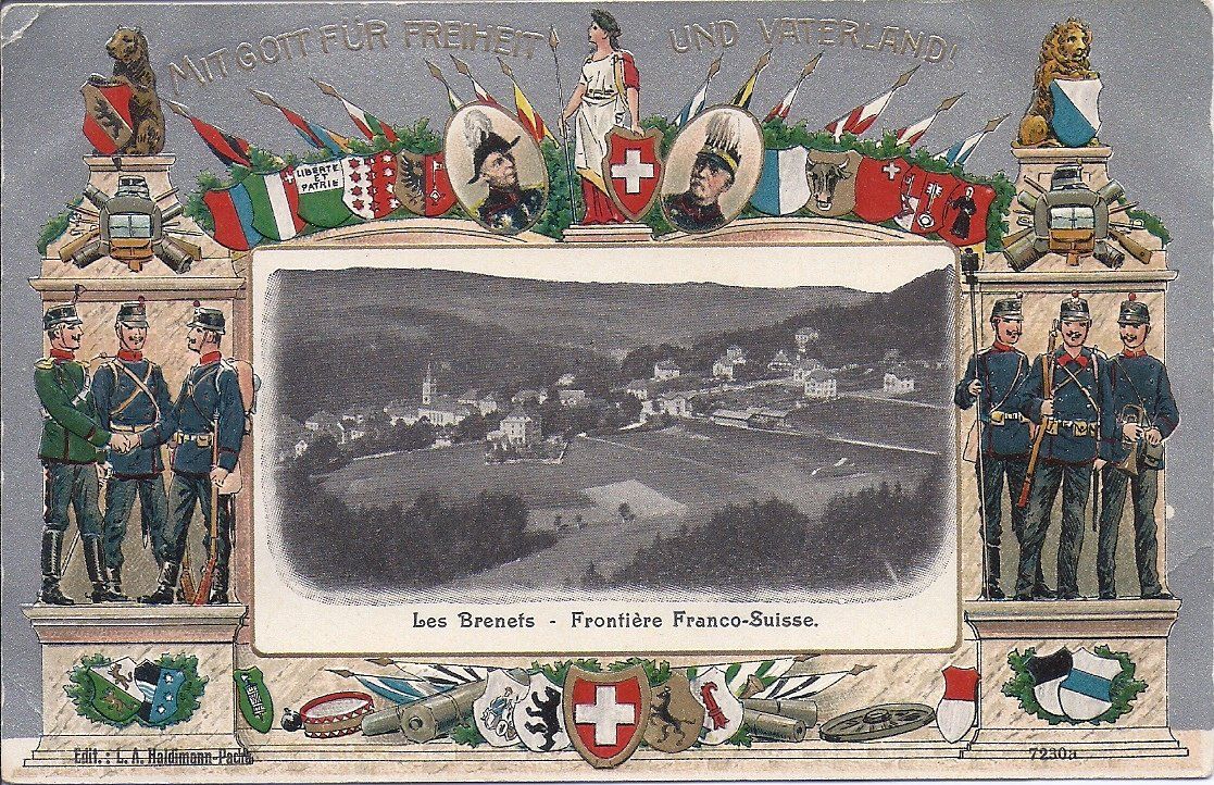 Cartoline postali: LES BRENETS, carte postale militaire avec fenêtre – Usato da Les Verrières venduto da Scampi0