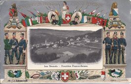 LES BRENETS, carte postale militaire avec fenêtre