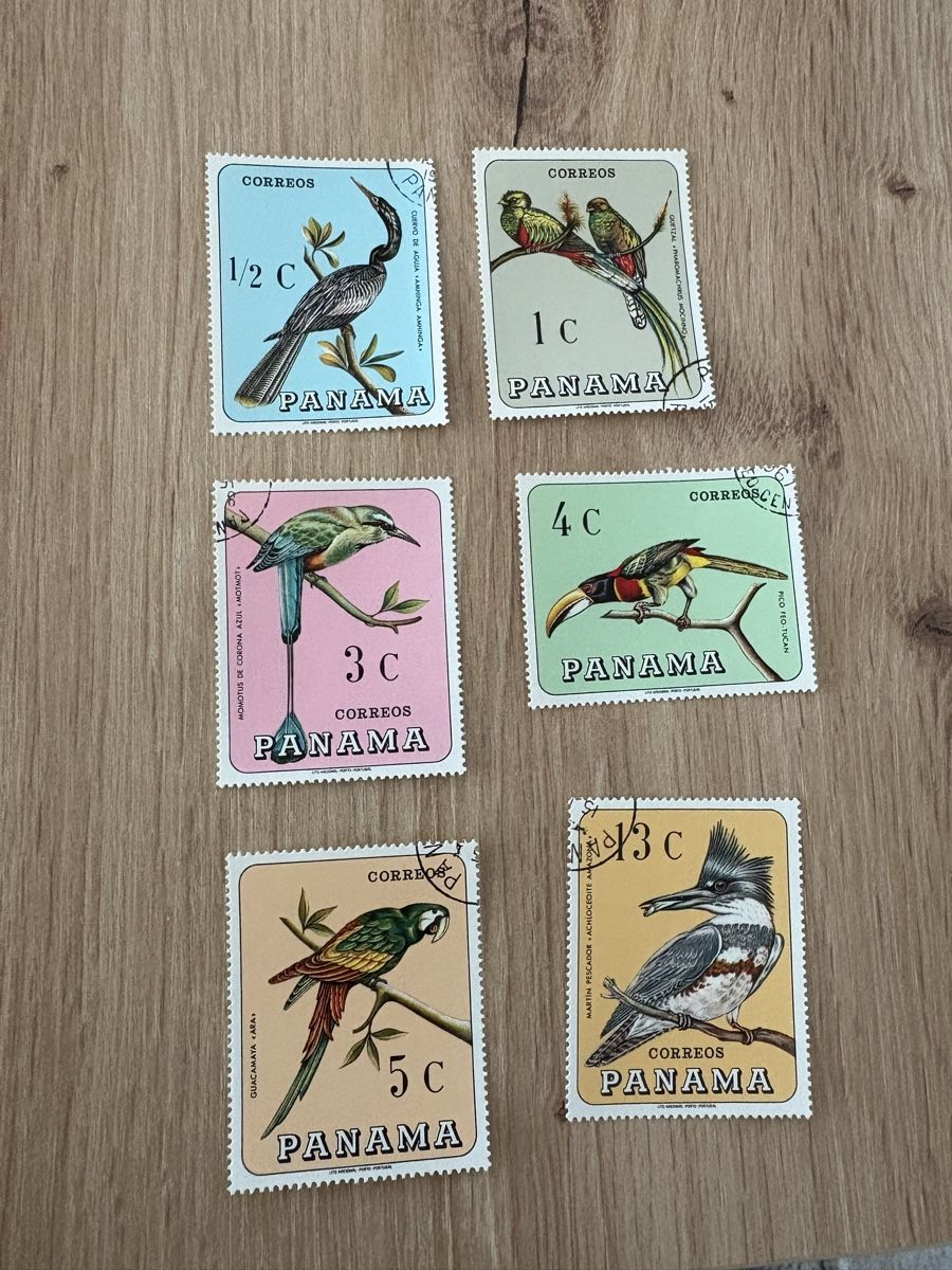 Tutti i francobolli: 6 Briefmarken Panama Vögel 1967 – Usato da Stein am Rhein venduto da ste_00