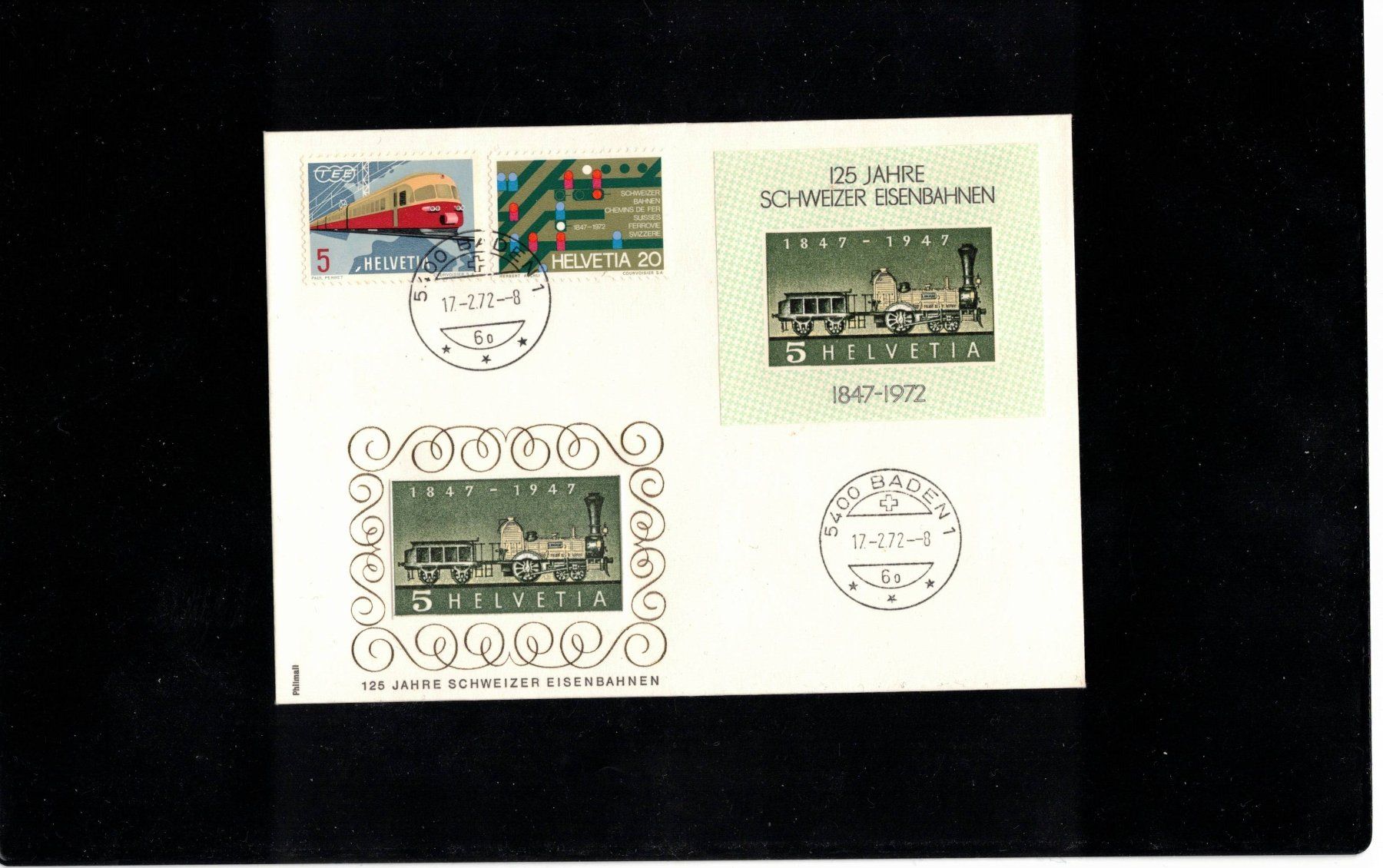 Tutti i francobolli: 1972 Eisenbahnbrief von Philmall – Usato da Rheinau venduto da loxis