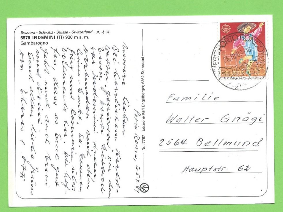 Cartoline postali: Indemini (TI) – Usato da Zürich venduto da t24_de 1