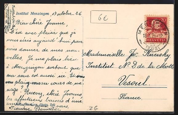 Cartoline postali: Menzingen, Institut, Gesamtansicht, Süd – Usato da Berlin venduto da bartko-reher 1