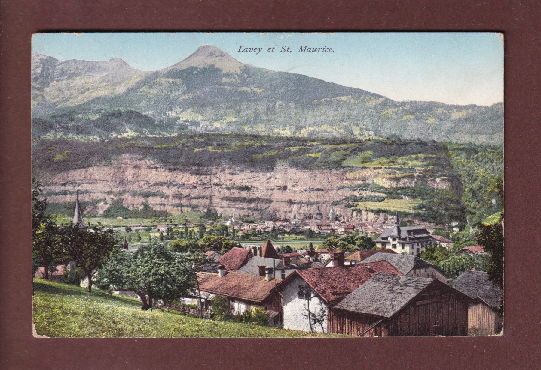 Cartoline postali: LAVEY et St. Maurice - 1914 Feldpost – Usato da Pully venduto da nicecards