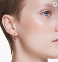 Boucles d'oreilles Swarovski cœur plaqué or rose neuves