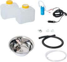 12V Camping Spüle 28 cm Rund Set