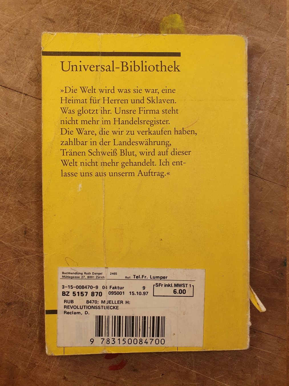 Libri: Revolutionsstücke - Heiner Müller – Usato da Zürich venduto da loosebone 1