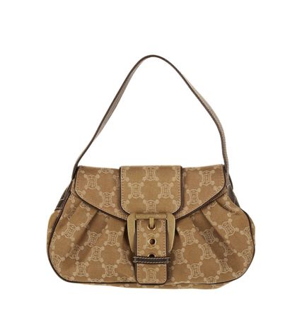 CELINE GREEN LOGO SHOULDER BAG
