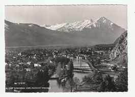 Postkarte Interlaken vom Hohenbühl Eisenbahnbrücke, Harder