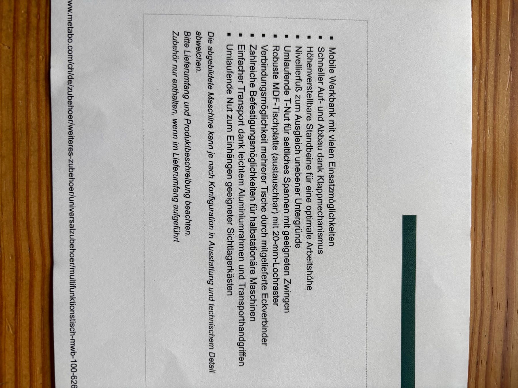 Banchi da lavoro: Arbeitstisch  metabo Multifunktionstisch  MWB 100 – Nuovo e nell'imballaggio originale da Neu St. Johann venduto da hei_y2gw 2