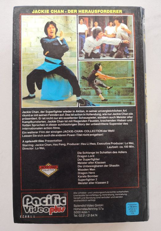 VHS Hartbox -Jackie Chan Der Herausforderer PACIFIC VIDEO+