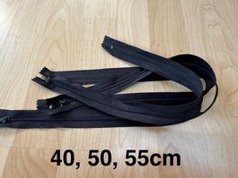 Reissverschlüsse 3 x 40 bis 55cm    top Qualität  schwarz