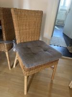 Stuhl Rattan mit Kissen 6er Set guter Zustand