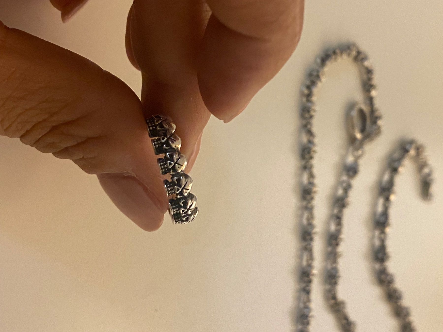 Anelli: Original Handmade "SILVER 2 STEEL" Totenkopf Skull Ring – Nuovo (secondo la descrizione) da Solothurn venduto da sabrina.m.solothurn 2