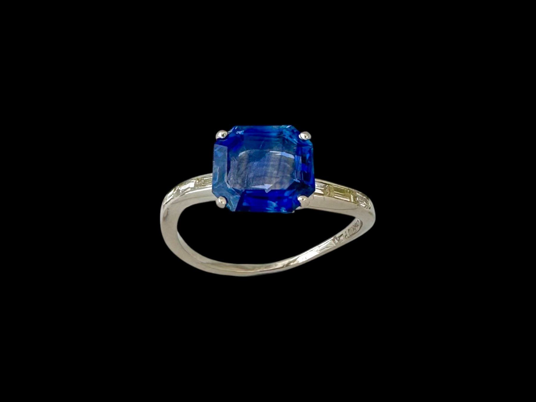 Anelli: Vintage, Saphir - Diamant - Ring, ca. 2.20 ct unerhitzt – Usato da Zuzwil SG venduto da artimmo 3