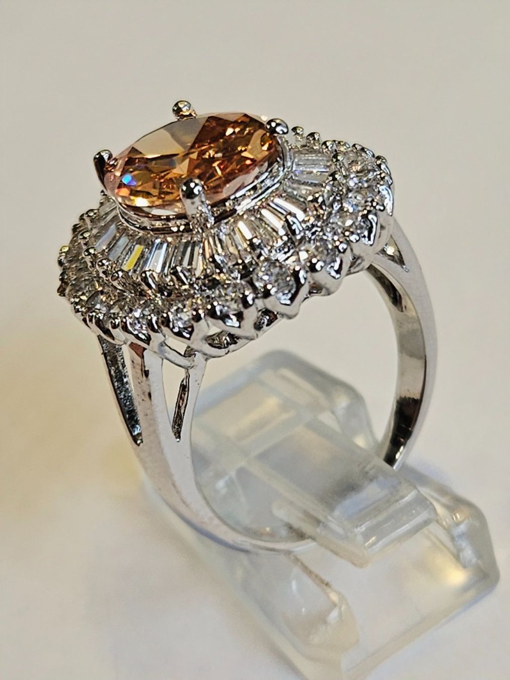 Bagues: Ring Silber Farbe Orange Zirkonia Grösse 60 – Neuf (Voir description) à Zürich par ben_mn5h 4