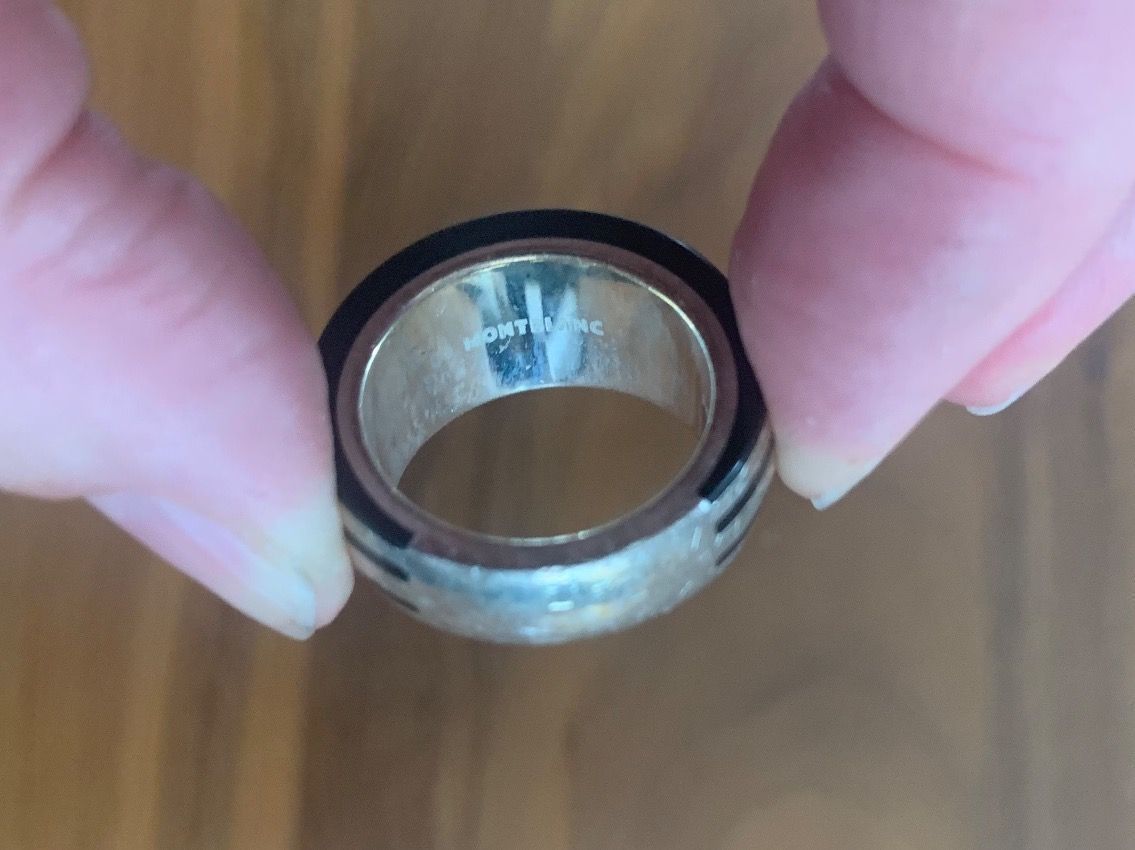 Montblanc Anelli: Original Montblanc Ring aus Silber mit Onyx – Usato da Biel-Benken BL venduto da Sunshine_222 4