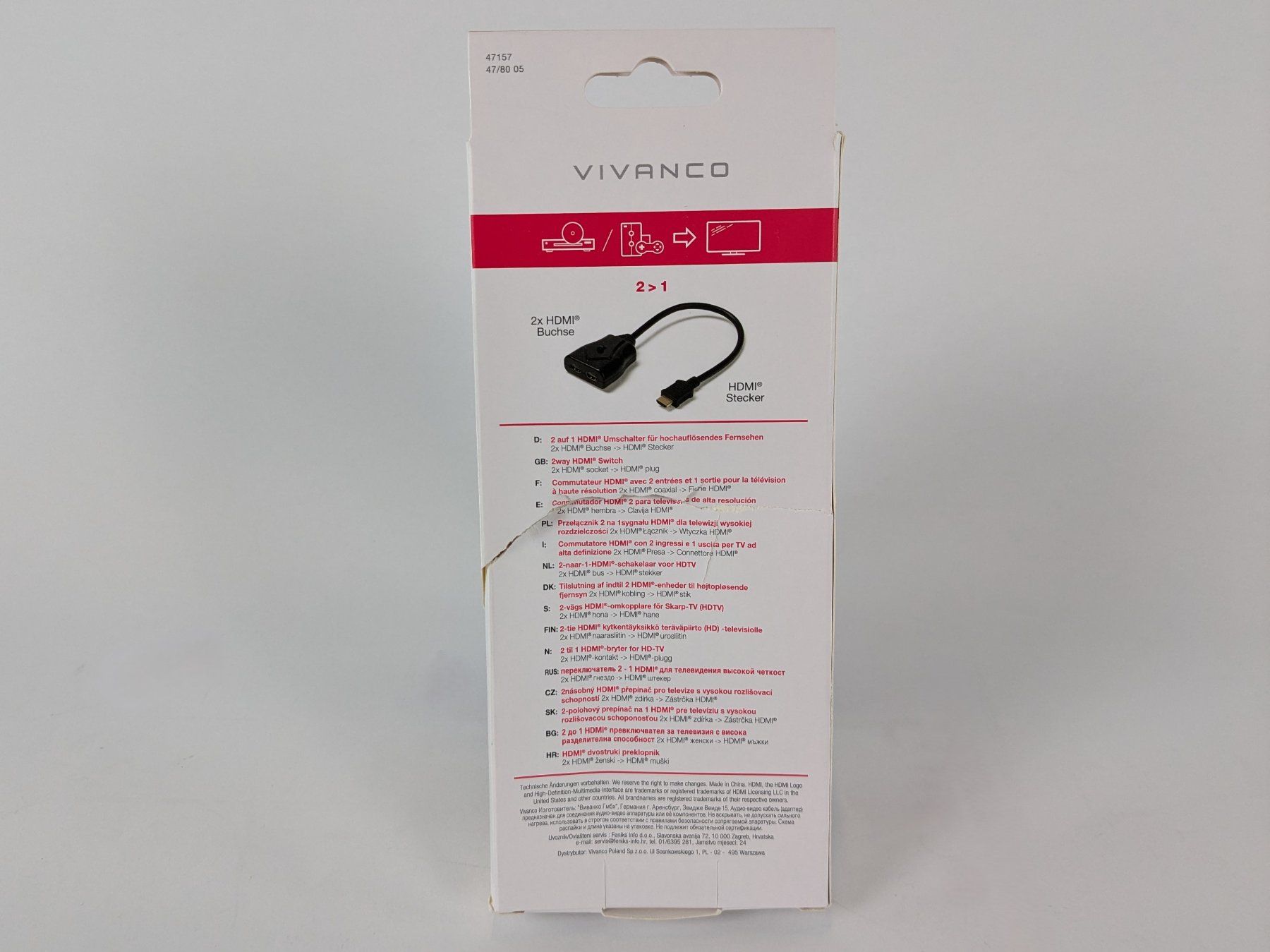 Adattatori: VIVANCO HDMI Switch Box – Nuovo (secondo la descrizione) da Dintikon venduto da Restwert_Dintikon 1
