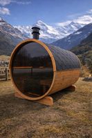 Saunafass Ø 205 × 400 cm | mit Vorraum| Thermoholz
