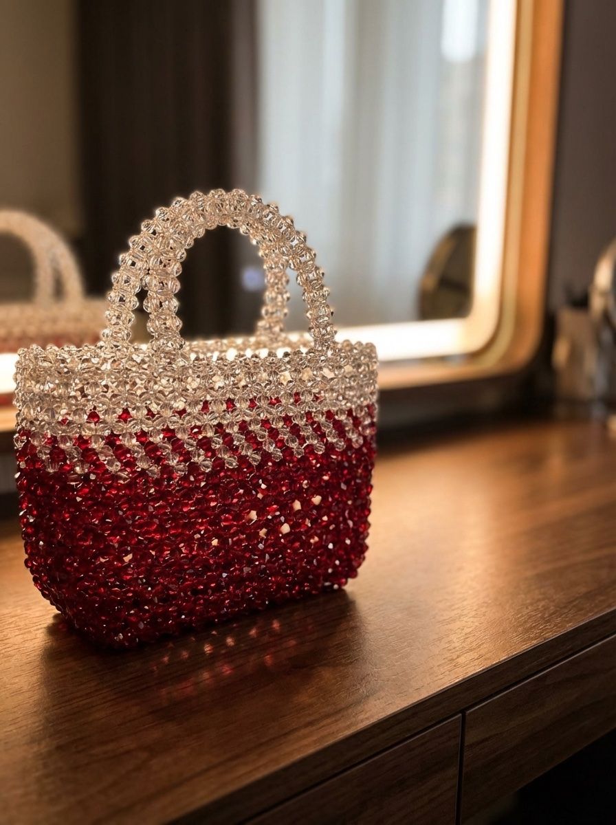 Borse da donna: Handarbeit Glitzernde Handtasche aus Kristallperlen – Nuovo e nell'imballaggio originale da canobbio venduto da barbarb 5