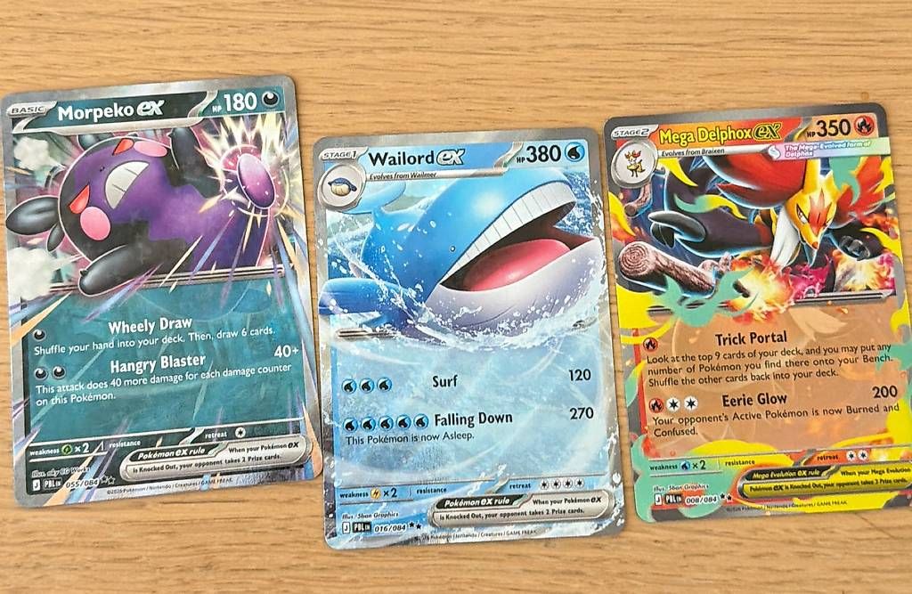 Carte collezionabili: Morpeko ex, Wailord ex, Mega Delphox ex | PBL  – Usato da Dübendorf venduto da CollectiQz
