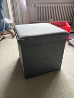 Hocker mit Stauraum grau gebrauchter Zustand