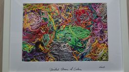 Farbenfrohes Fadenbild - United Chaos of Colors, Kunst