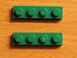 Lego - 2 pièces vertes plates à 4 tenons