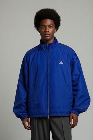 Vintage Adidas Marineblauer Windbreaker Jacke - Größe L