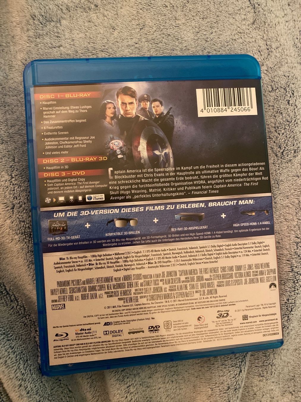 Alle DVDs: Captain America Blu-Ray/ 3D, 2D, DVD – Gebraucht aus Dübendorf von GinaGiulia 1