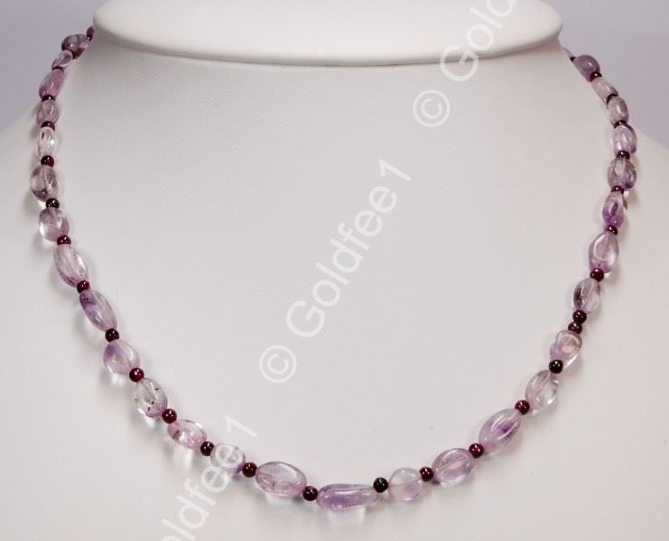 Catenine: Amethyst - Granat Ovalkette ca. 45cm 925 Silber – Nuovo e nell'imballaggio originale da Oberglatt ZH venduto da Goldfee1 1