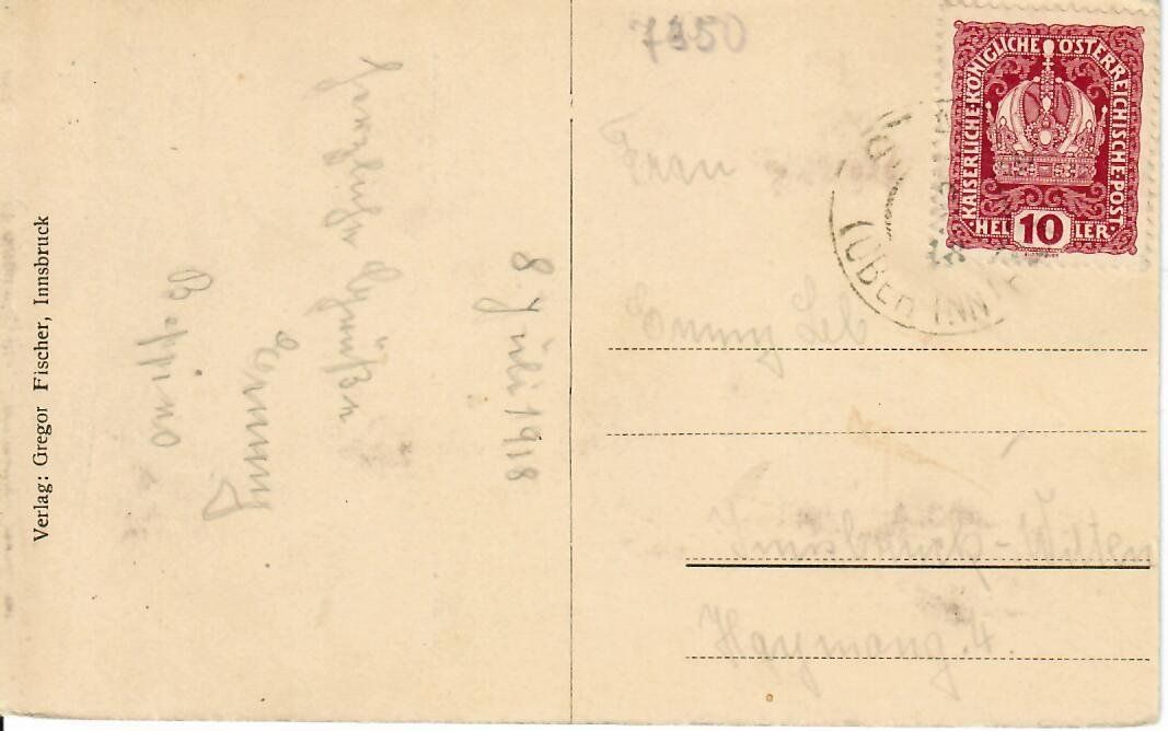 Cartoline postali: Locherboden bei Mötz 1918 – Usato da Hochdorf venduto da Ziegel-16 1