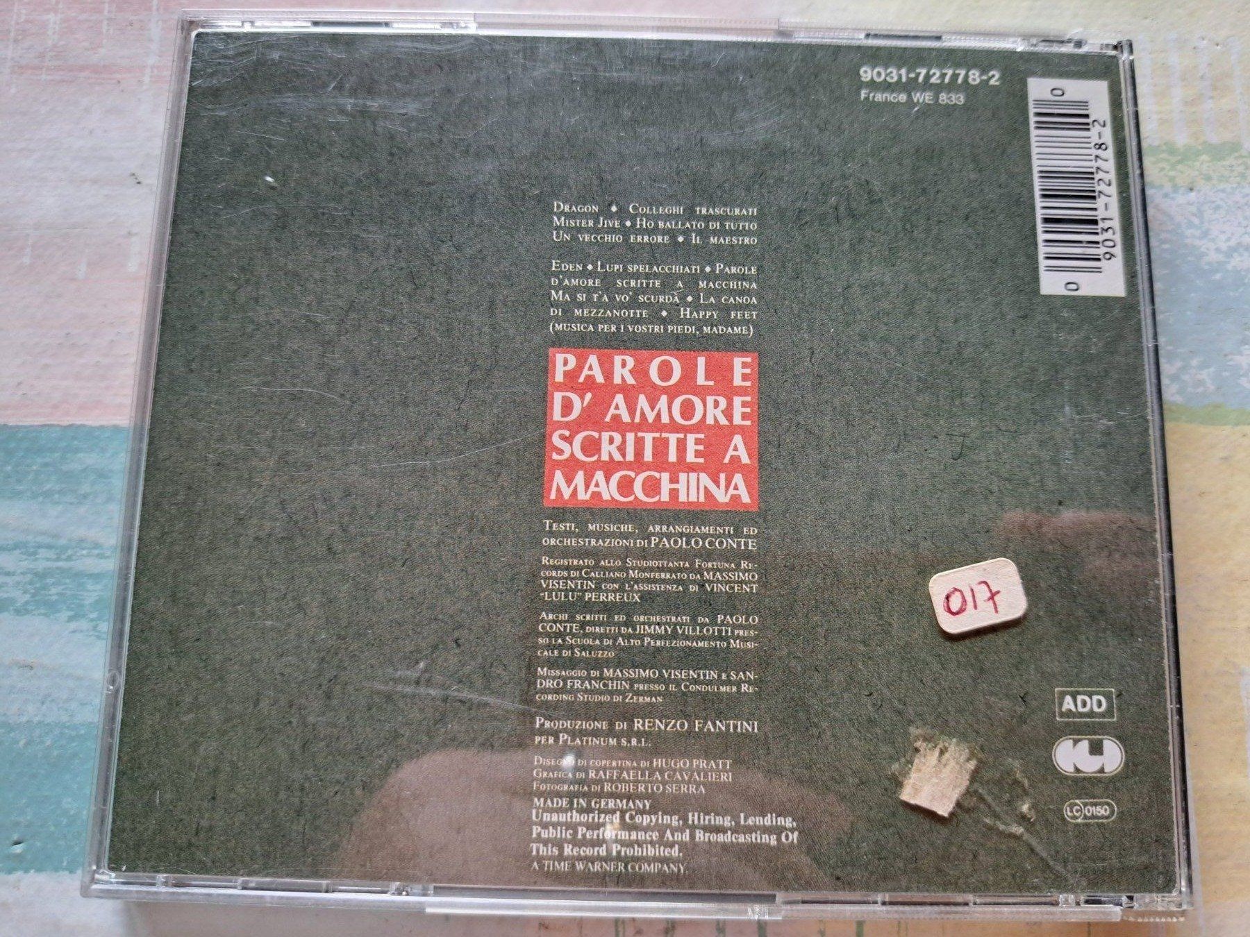 CD: CD Paolo Conte - Parole D'amore Sritte a macchina – Usato da Pully venduto da bro_n52j 1
