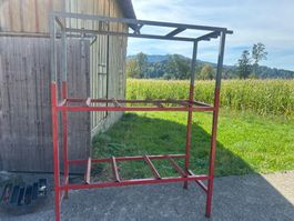 Metallgestell Lagerregal rot grau zwei Ebenen stabil