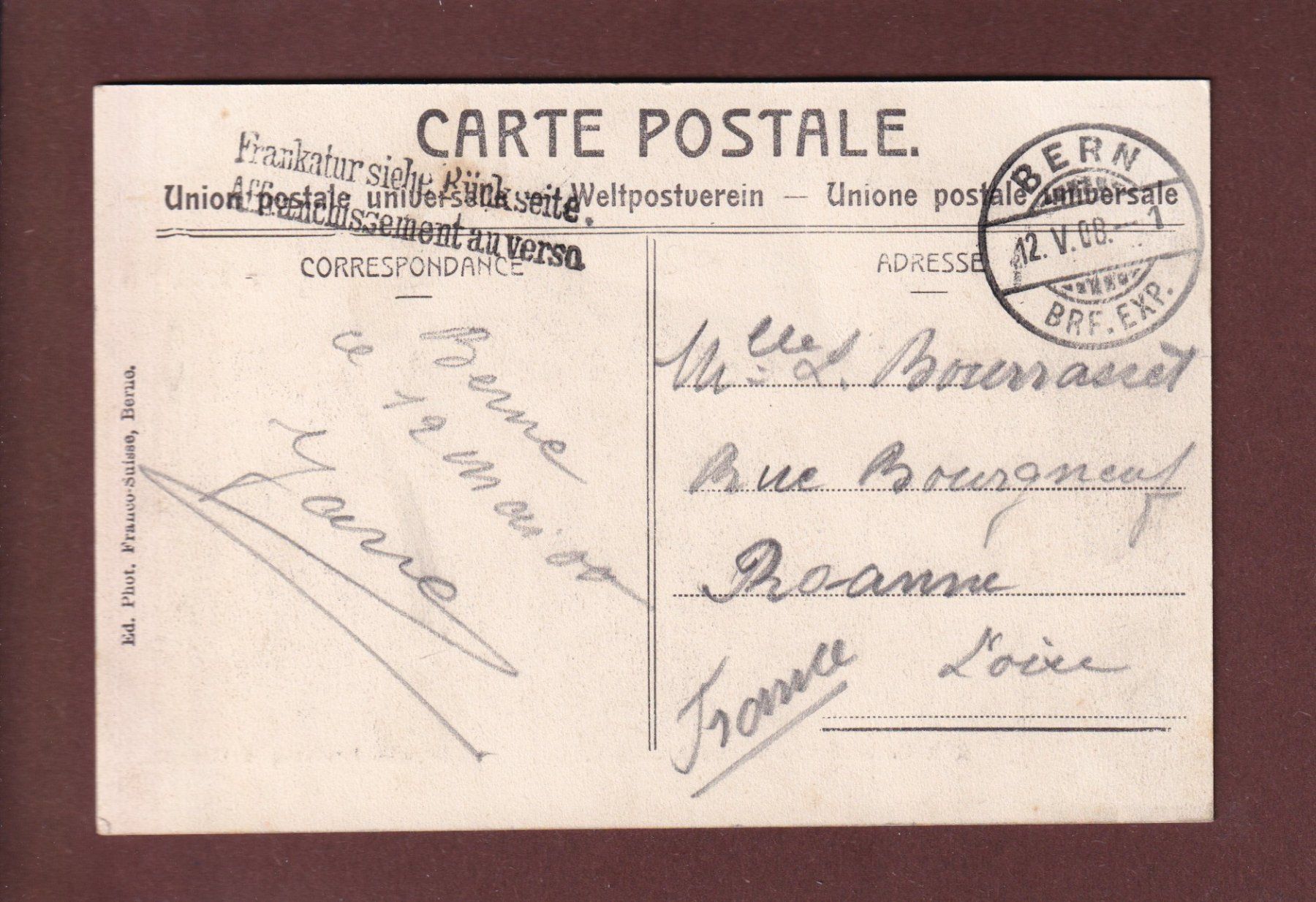Cartoline postali: BERN - Historisches Museum - 1908 – Usato da Pully venduto da nicecards 1