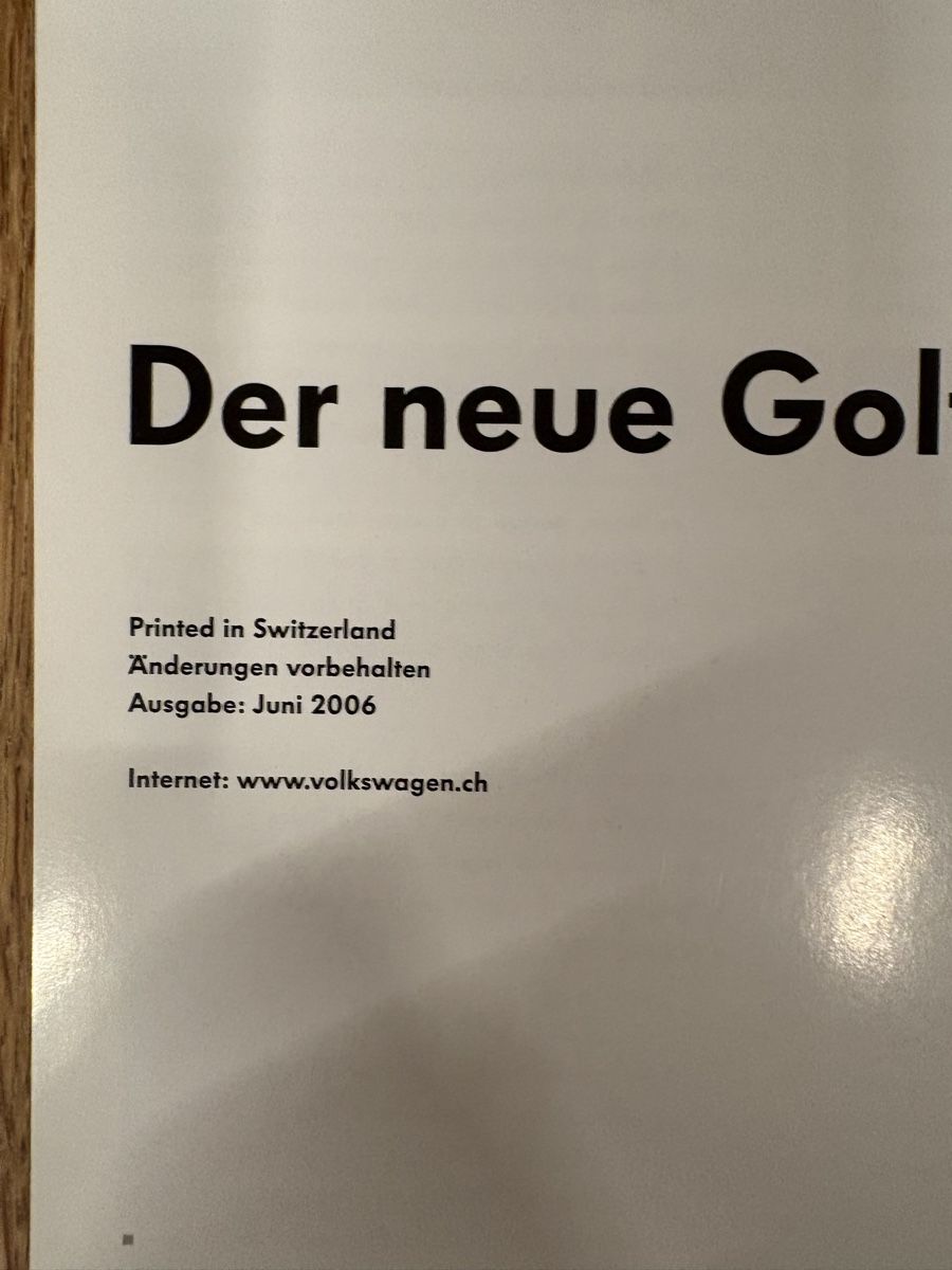 VW Documenti: VW Golf GT Prospekt, 2006 oder 2007 – Usato da Freienstein venduto da Golfbueb 1
