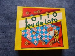 Lotto,Jeu de Lotto,Litho,Zwerg,Holz-Zahlen,Karten,Abdeckplä