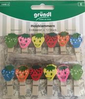 12st Holzklammern & Hanfseil1.5m Erdbeer Klammer basteln
