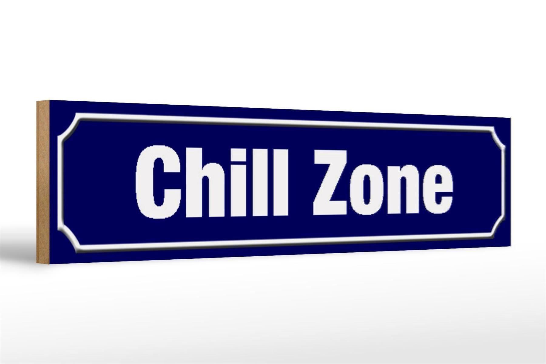 Insegne: Blechschild-CHILL ZONE - blau - 46 X 10 CM – Nuovo e nell'imballaggio originale da Rupperswil venduto da big-one-sale 1