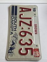 Nummerplade South Dakota AJZ 635 1986 original(I22)