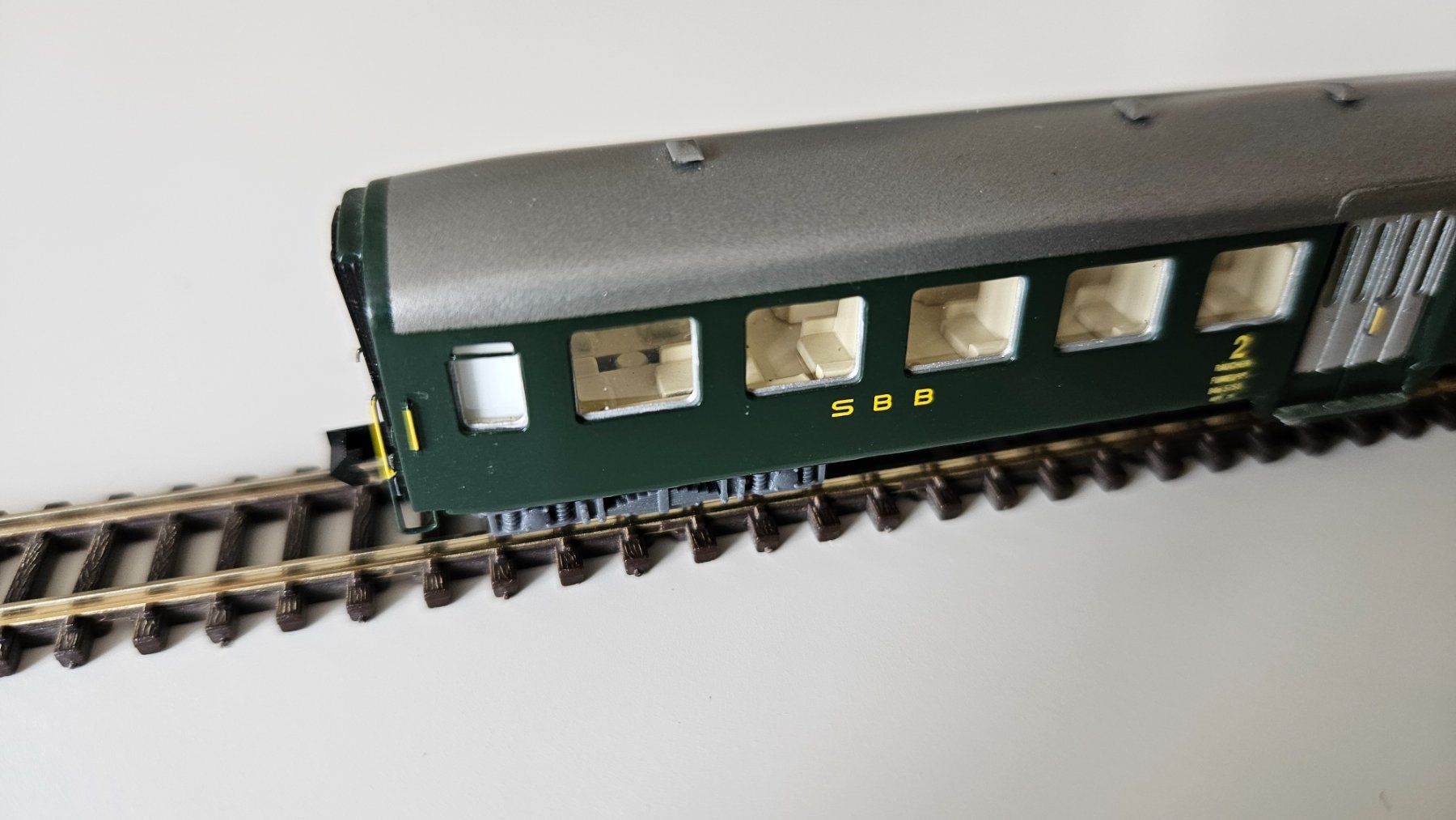 Wabu Modellini di ferrovie: Leichtstahlwagen mit Mitteleinstieg Spur n, Wabu – Usato da Rotkreuz venduto da Rolv.522 7