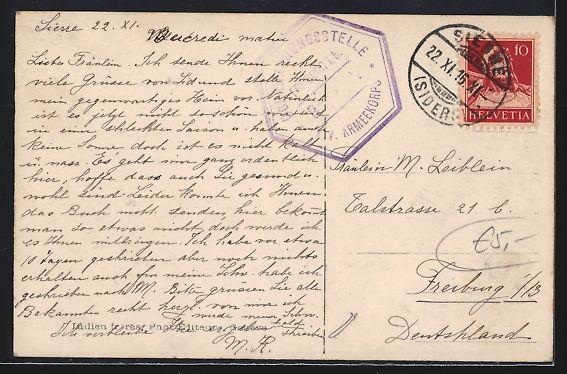 Cartoline postali: AK Sierre-Glarey, Panorama mit Bergen – Usato da Berlin venduto da bartko-reher 1