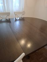 Massivholz Esstisch ausziehbar dunkelbraun