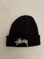 Stussy Beanie Mütze schwarz Stickerei gebrauchter Zustand