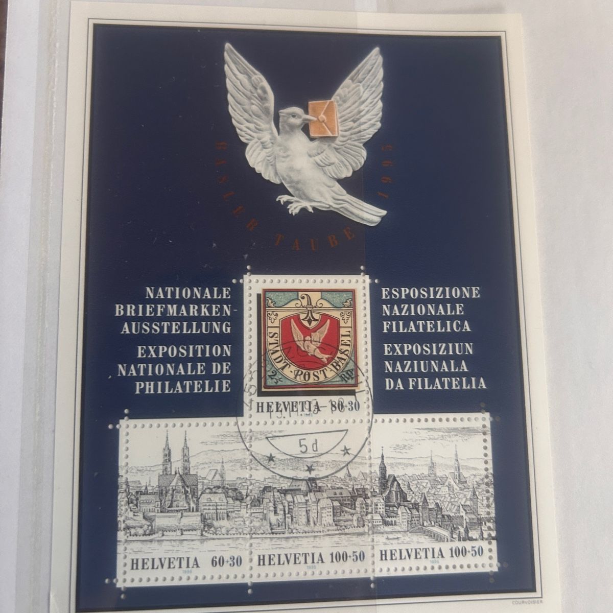 Tutti i francobolli: Briefmarken Schweiz mit basler taube 1995 – Usato da Laufen venduto da belleskulptur 2
