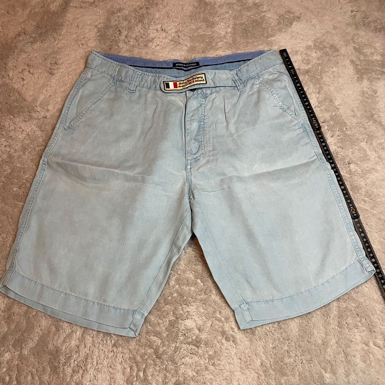 MC2 Saint Barth Pantaloni: MC2 Saint Barth Leinen Shorts Hellblau Gr. 52 Luxus – Usato da Bubikon venduto da SwissSecondLife