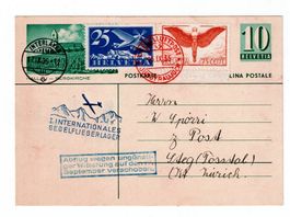 Schweiz, 1. Segelluftpost 1935 Jungfraujoch-Interlaken