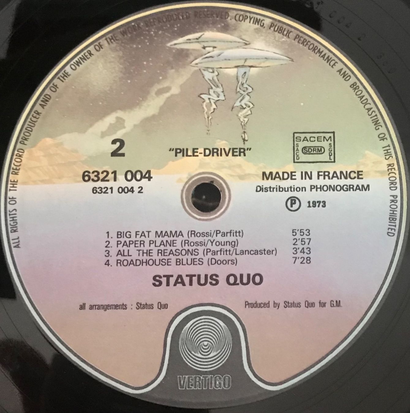 Vinyles: STATUS QUO - PILE-DRIVER - 33 Tours – D'occasion à Bussigny par vinyl-pas-cher 4